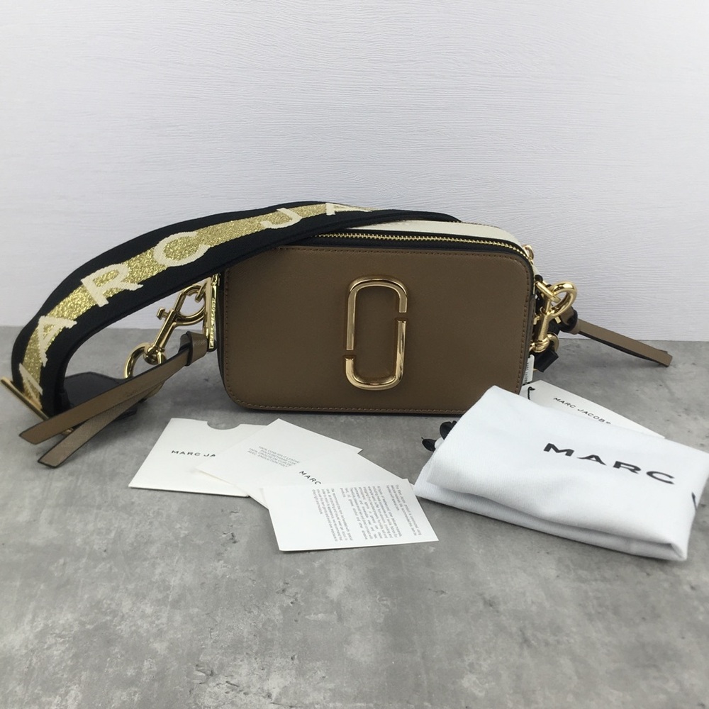 Marc Jacobs Brown Crossbody Bag with Gold Accents